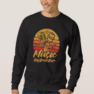 Retro-Erzieher-Mikrofon-Schule Vintage-Musik-Lehre Sweatshirt