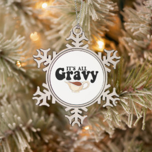 Retro Es ist alles Soße Baby Vintage Herbst Thanks Schneeflocken Zinn-Ornament