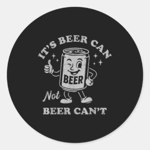 Retro Es ist Bier kann nicht Bier kann nicht Lusti Runder Aufkleber