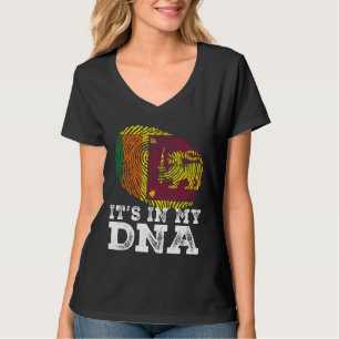 Retro Es ist in meinem DNS Sri Lanka Flag Fingerpr T-Shirt