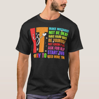 Retro Es Ist Okay Fehler Zu Machen Sei Du Selbst T-Shirt