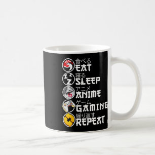 Retro Essen Schlaf Anime Gaming Wiederholen Kawaii Kaffeetasse