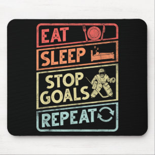 Retro Essen Schlaf Stopp Ziele Wiederholen Vintage Mousepad