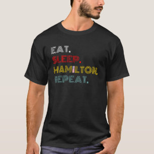 Retro essen Sleep Hamilton Wiederholung Vintage Gr T-Shirt