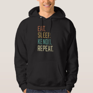 Retro essen Sleep Kendo Wiederholung Vintag Hoodie