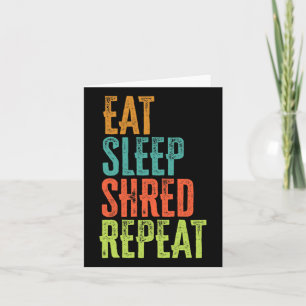 Retro essen Sleep Shred Wiederholung Snowboarden S Karte