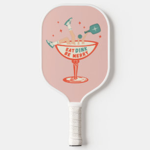 Retro essen, trinken und Meren Pickleball Weihnach Schläger