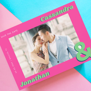 Retro Et-Zeichen Einzigartige Farbige Groovy Hochz Save The Date
