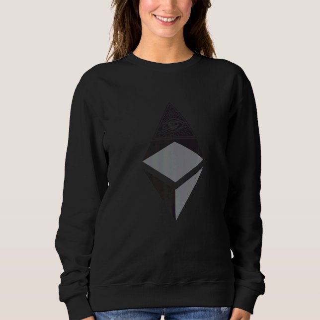 Retro Ethereum Blockchain Krypto Eth Trader White Sweatshirt (Vorderseite)