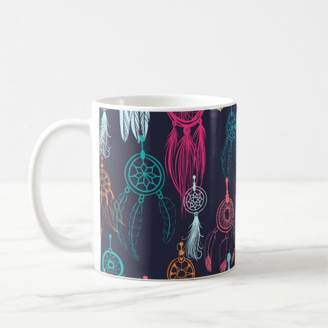 Retro Ethnic Doodle: Dreamcatcher Collection Kaffeetasse (Links)