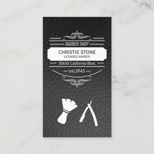 Retro-Etikettenknüppel und Bartleder Visitenkarte (Vorderseite)