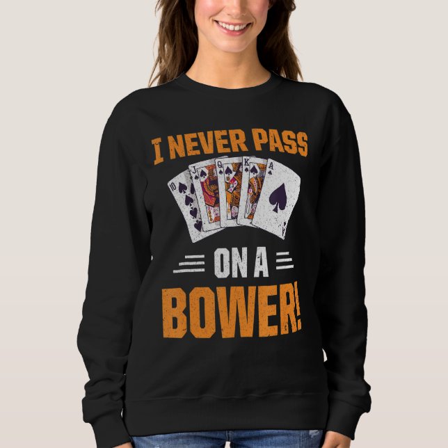 Retro Euchre Spiel Kartenspiel nie auf einem Bogen Sweatshirt (Vorderseite)