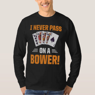 Retro Euchre Spiel Kartenspiel nie auf einem Bogen T-Shirt
