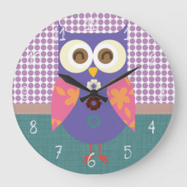 Retro Eule Große Wanduhr