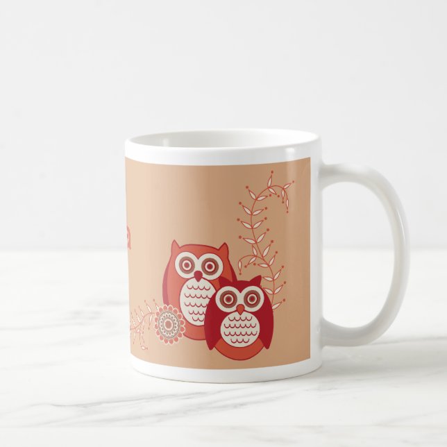 Retro Eulen-NamensTasse Kaffeetasse (Rechts)