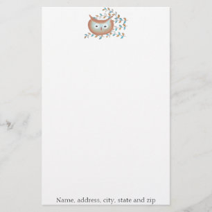 Retro Eulen-personalisiertes Briefpapier
