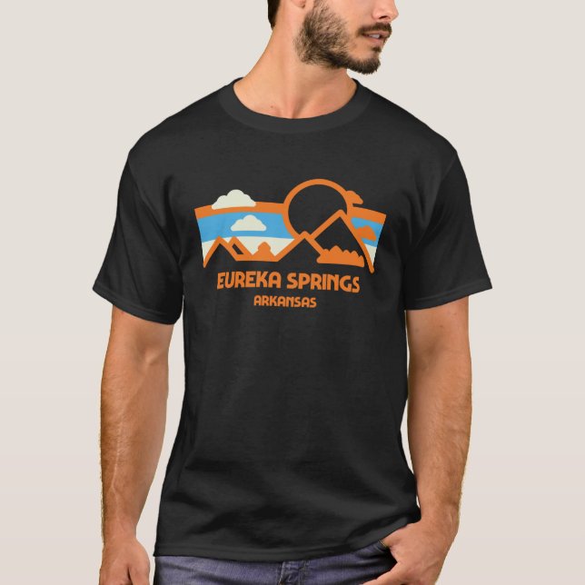 Retro Eureka Springs Arkansas Gebirgskette Sunse T-Shirt (Vorderseite)