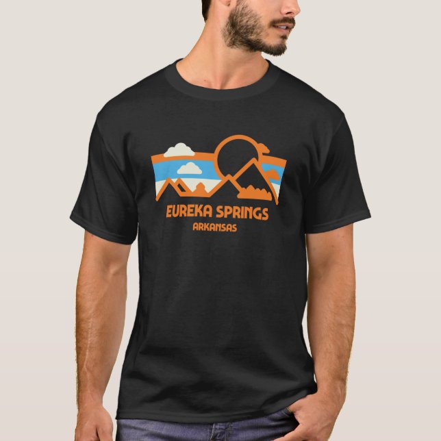 Retro Eureka Springs Arkansas Gebirgskette Sunse T-Shirt (Vorderseite)