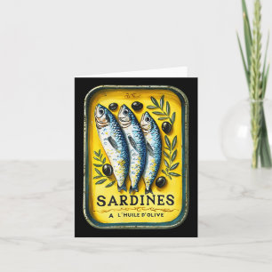 Retro-Europäische-Gelbe-Sommer-Sardinen-Fischdose Karte