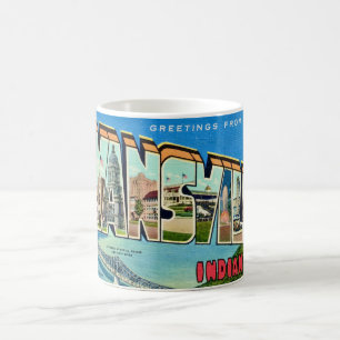 Retro Evansville IN Postkarten-Tasse Kaffeetasse