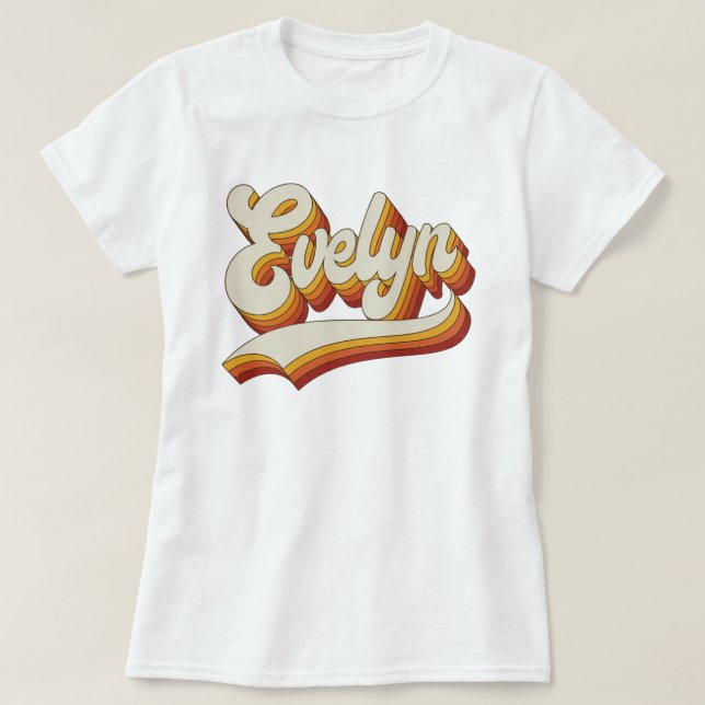Retro Evelyn Name 70s Vintage Design T-Shirt (Design vorne)