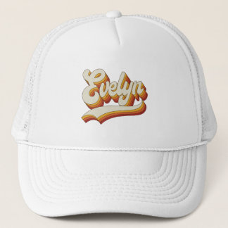 Retro Evelyn Name 70s Vintage Design Truckerkappe