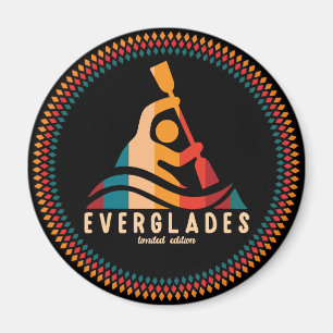 Retro Everglades Kayaking Magnet
