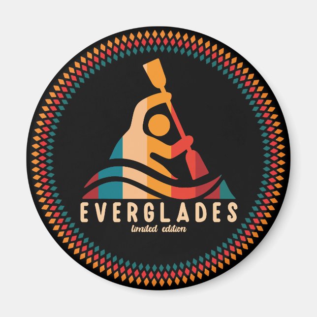 Retro Everglades Kayaking Magnet (Vorne)