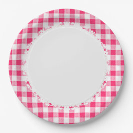 Retro-Everyday_Picnic_Pink-Karo_Kariert Pappteller