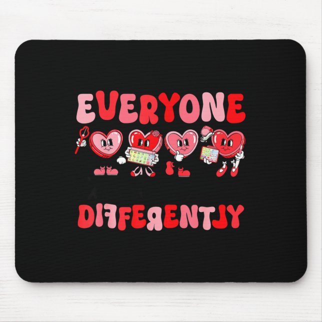 Retro Everyone Communicates Differently Autism Val Mousepad (Vorne)