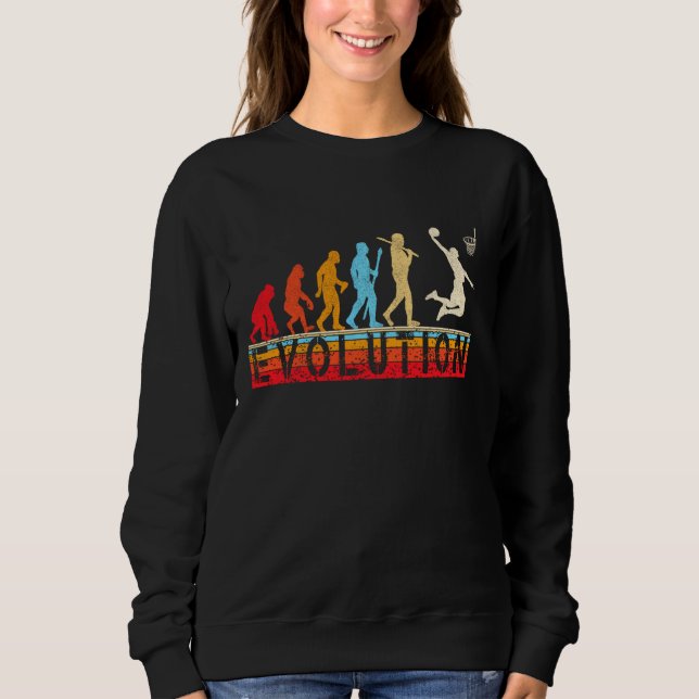 Retro Evolution Basketball Spieler Basketball Fans Sweatshirt (Vorderseite)