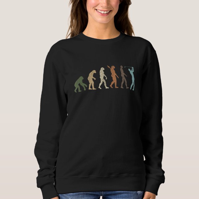 Retro-Evolution des Menschen Golf 2 Sweatshirt (Vorderseite)