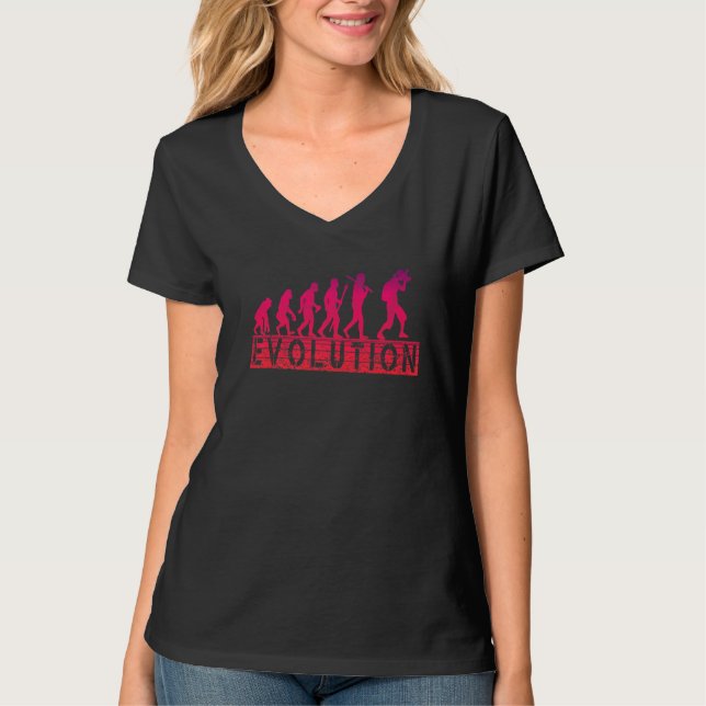 Retro Evolution Fotograf Fotografie T-Shirt (Vorderseite)