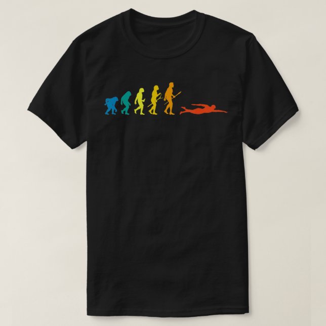 Retro Evolution für Schwimmer Sommer T-Shirt (Design vorne)