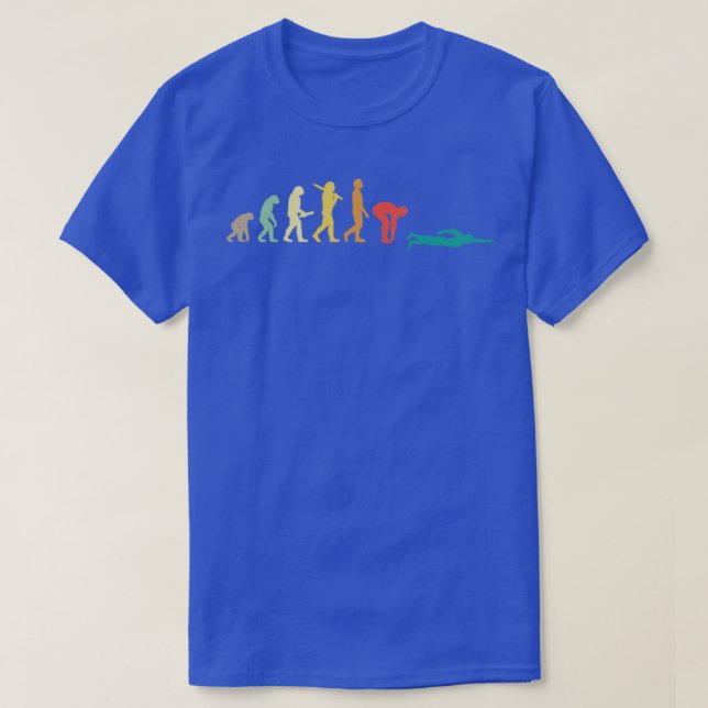 Retro Evolution Geschenk für Schwimmer T-Shirt (Design vorne)