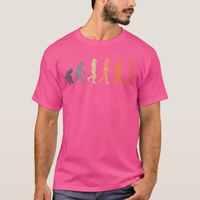 Retro Evolution Trumpeter Trumpet T-Shirt (Vorderseite)