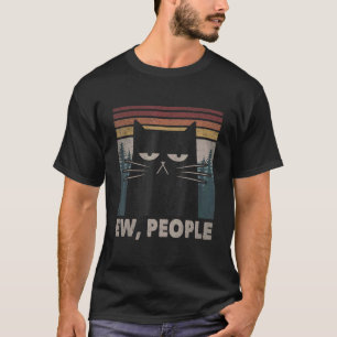 Retro Ew Leute Schwarze Katze   Antisozialer Intro T-Shirt