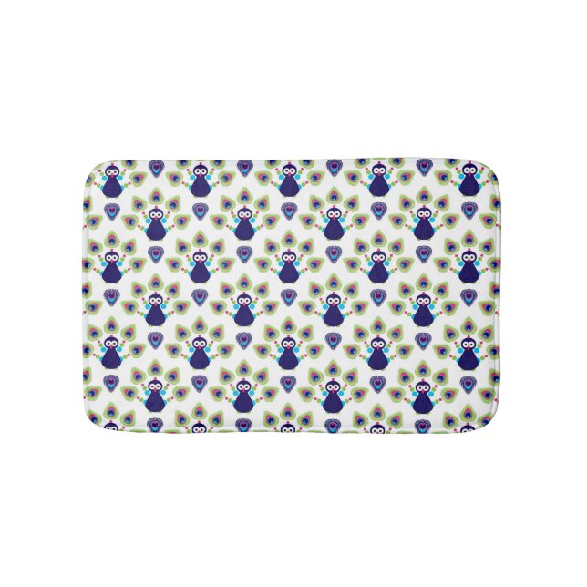 Retro exotischer Pfau Indiens Badematte (Vorderseite)