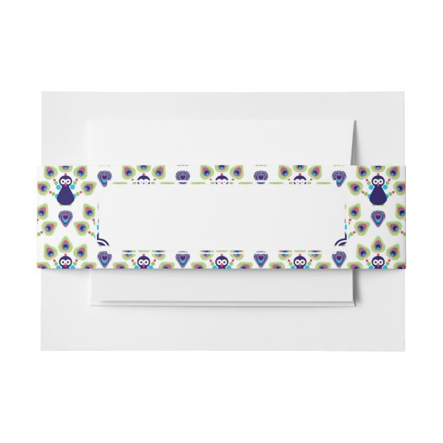 Retro exotischer Pfau Indiens Einladungsbanderole (Vorderseite Beispiel)