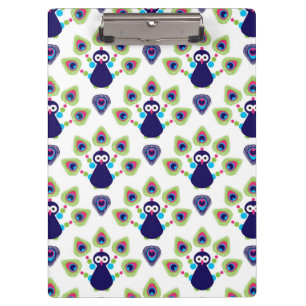 Retro exotischer Pfau Indiens Klemmbrett