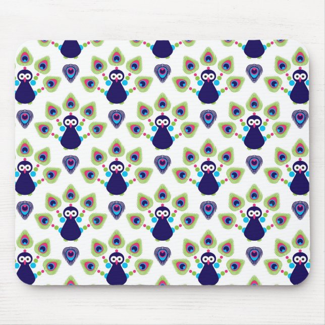 Retro exotischer Pfau Indiens Mousepad (Vorne)