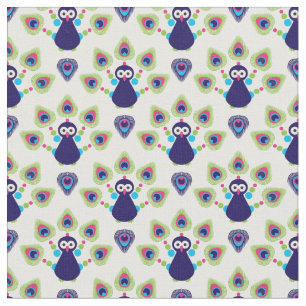 Retro exotischer Pfau Indiens Stoff