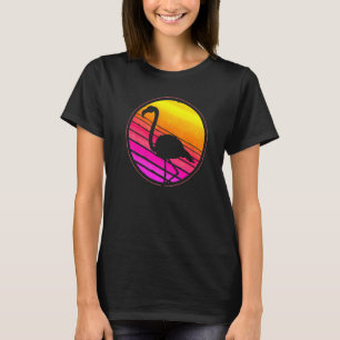 Retro exotischer Vogel Tier Tropisches Tier Rosa F T-Shirt