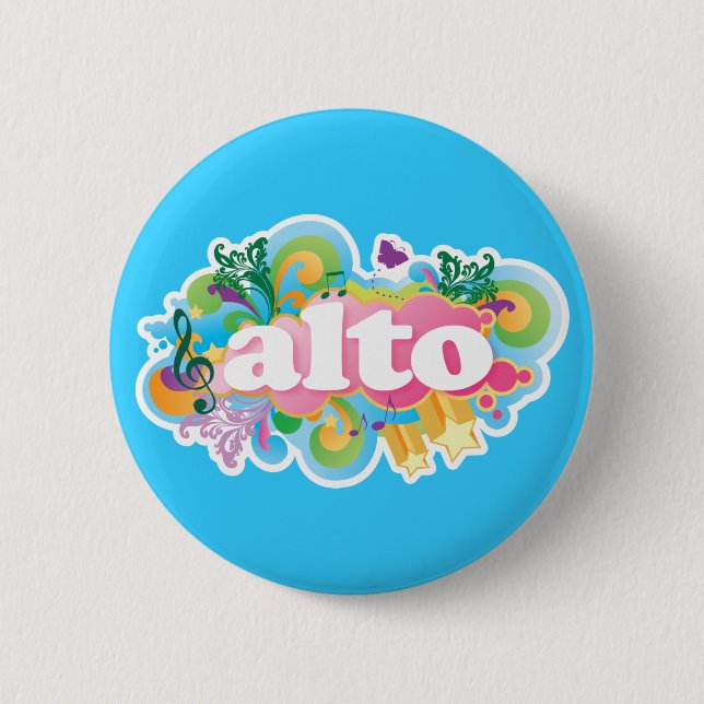 Retro Explosions-Alt-Sänger-Chor-Geschenk Button (Vorderseite)