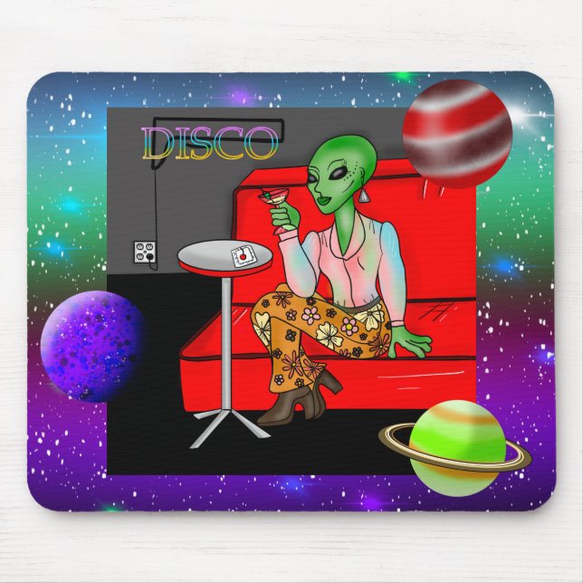 Retro Extraterrestrial in der Disco Lounge aus den Mousepad (Vorne)