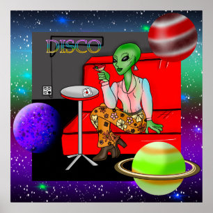 Retro Extraterrestrial in der Disco Lounge aus den Poster