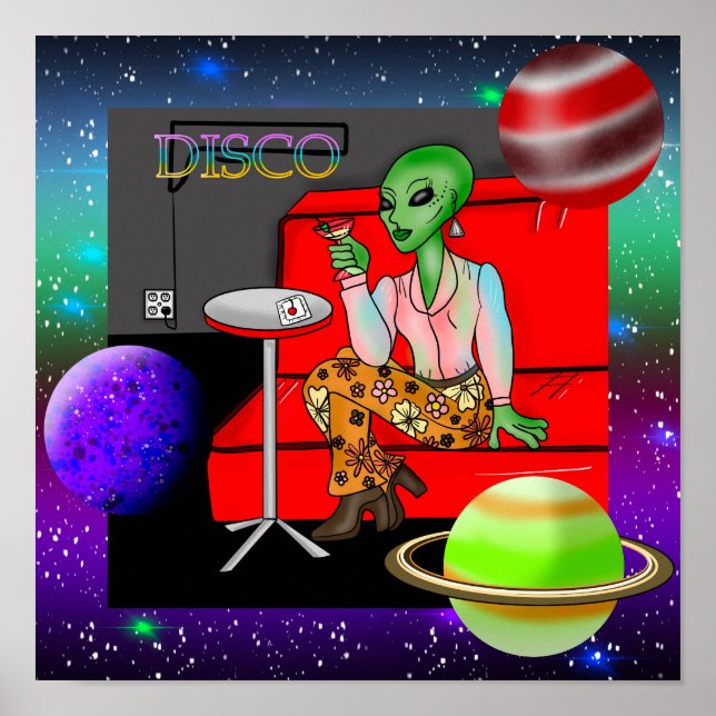Retro Extraterrestrial in der Disco Lounge aus den Poster (Vorne)