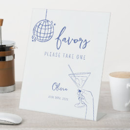 Retro extravagant Hand gezeichnete Disco Ball Favo Sockelschild