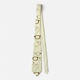 Retro Eyeglass Hipster Neck Tie Krawatte