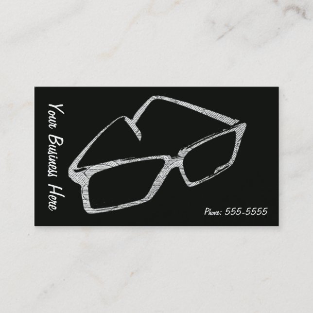 Retro Eyeglasses Business Card Visitenkarte (Vorderseite)